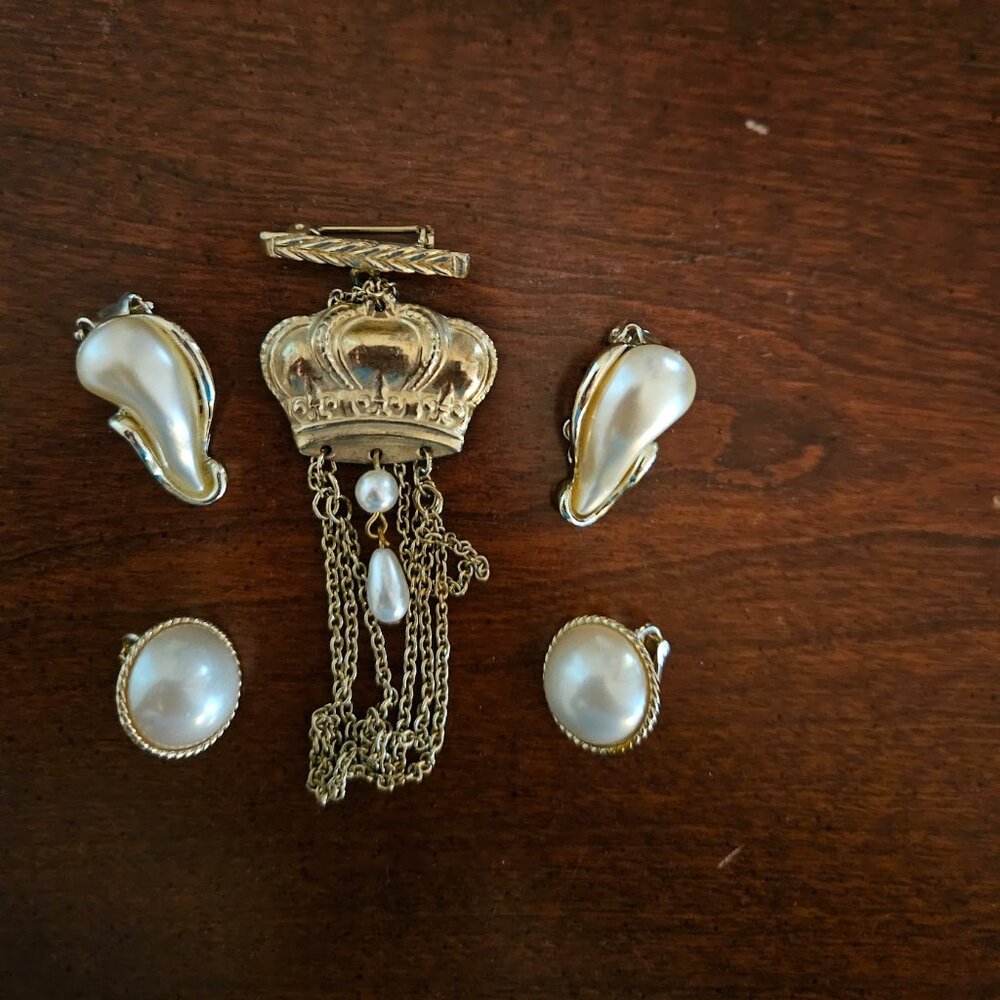 Vintage Clip On Earring and Pin